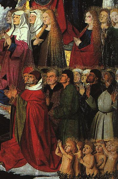 CHARONTON, Enguerrand The Coronation of the Virgin, detail: the crowd iyu oil painting image